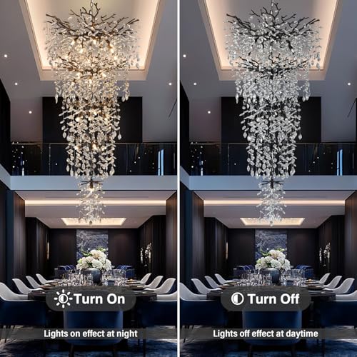 118" Black Large Chandeliers for High Ceilings