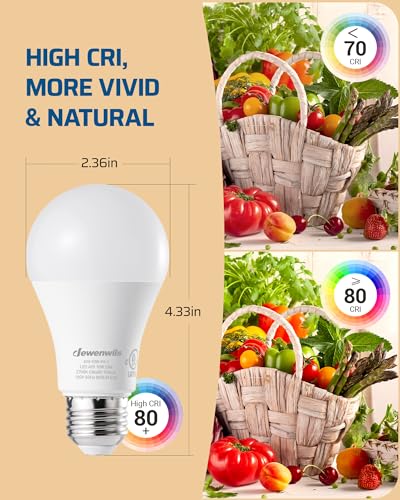 60W Equiv Dimmable A19 LED Bulbs (4 Count)