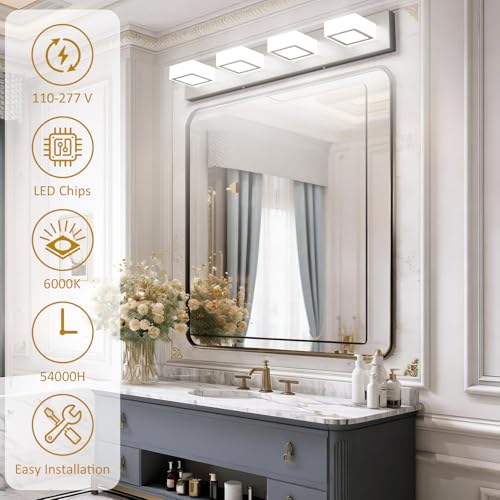 Brushed Nickel Bathroom Vanity Lights 30inch Metal Acrylic LED Modern Bathroom Wall Lighting Fixtures Over Mirror Brushed Nickel