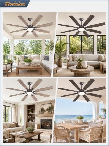 65 Inch Black Ceiling Fans with 3CCT Lights and Remote (Oil Bronze / 65")