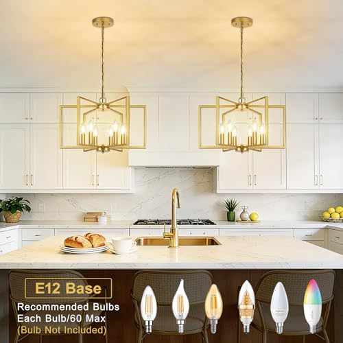 6 Light Gold Chandelier