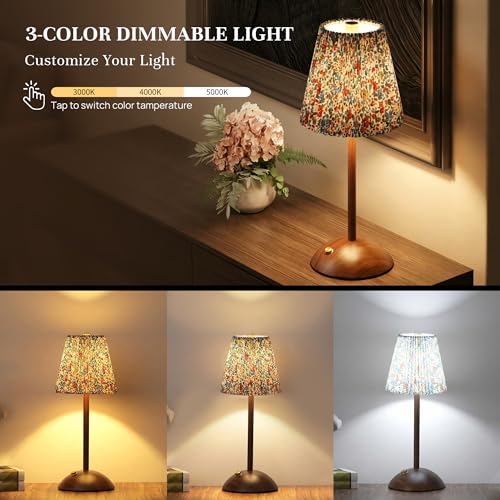 Small Vintage Cordless Table Lamp