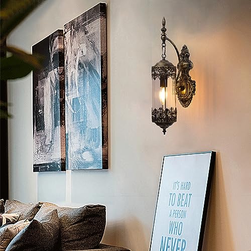 Antique Gothic Glass Wall Sconce for Bedroom