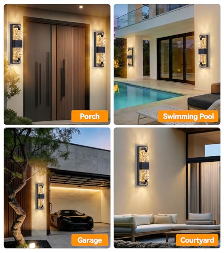 15.3" Dusk to Dawn Outdoor Wall Lights (2 Count)