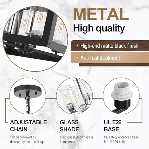 4 Light Black Chandelier