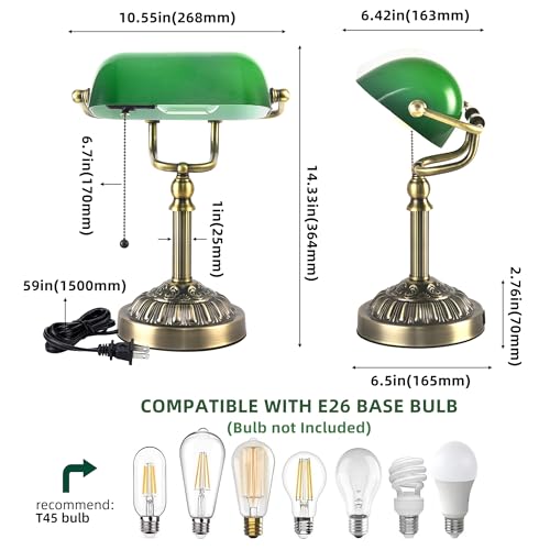 Bankers Desk Lamp with USB