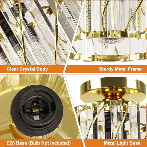 Gold Crystal Ceiling Light Fixture