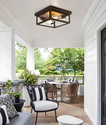 Motion Sensor Outdoor Ceiling Light with Remote
