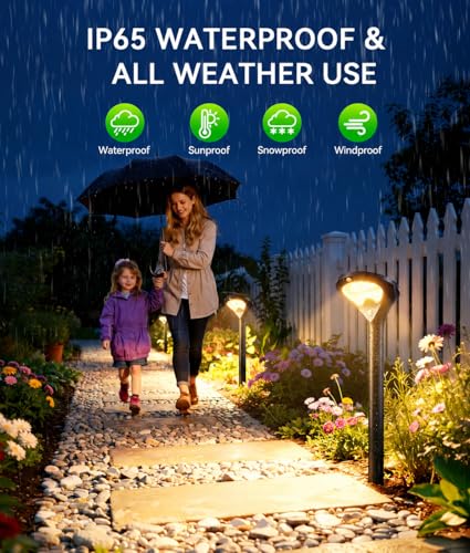 400LM Solar Pathway Lights Outdoor with Motion Sensor (4 Count)
