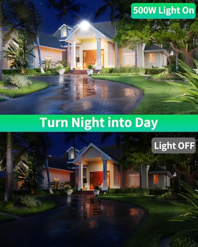 60000LM 500W LED Flood Light Outdoor Plug in (2 Count)