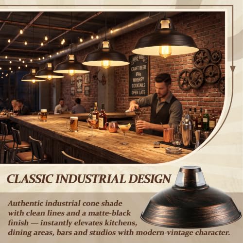 2 Pcs Bronze Empire Industrial Metal Replacement Lamp Shades (2 Count)