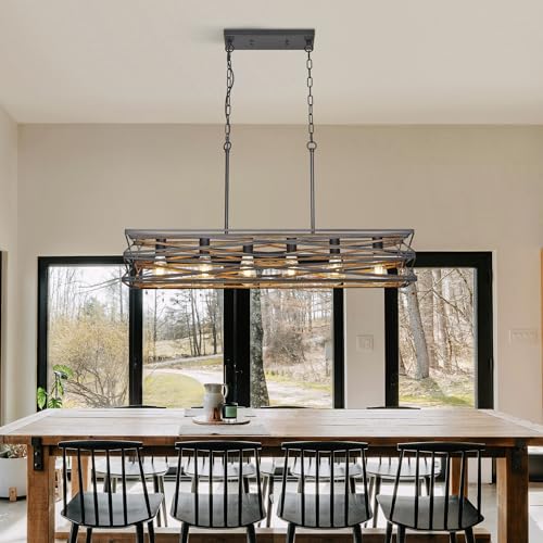40''Large Farmhouse Rectangular Chandeliers for Dining Room (6 Count)