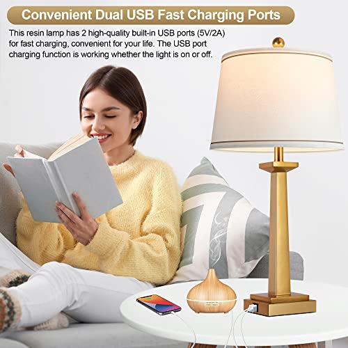 29" Gold Table Lamps for Living Room Set of 2 (2 Count)