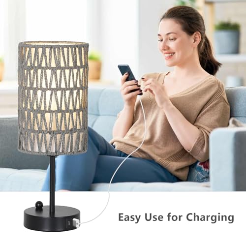 Gray Bedside Lamps Set of 2 (2 Count)