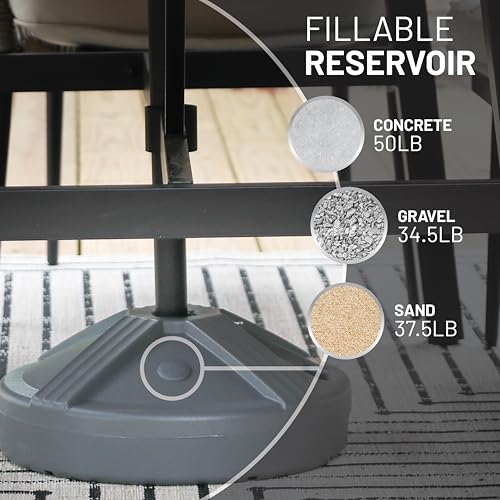 Durable Fillable Umbrella Base Designed to be Used with a Patio Table