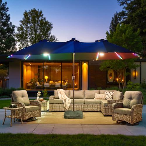 14.5 Ft x 8.5 Ft Rectangular Market Umbrella with Color