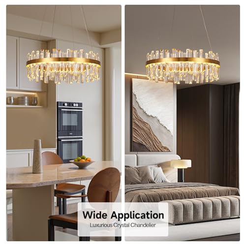 Modern Gold Crystal Led Chandelier