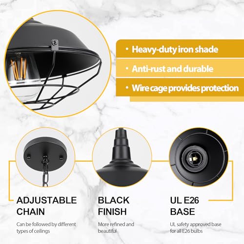 Black Pendant Light Kitchen Island 3 Pack (3 Count)