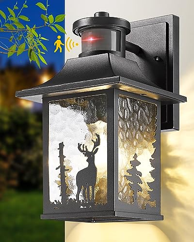 Motion Sensor Outdoor Wall Light Dusk to Dawn Porch Light Wall Mount