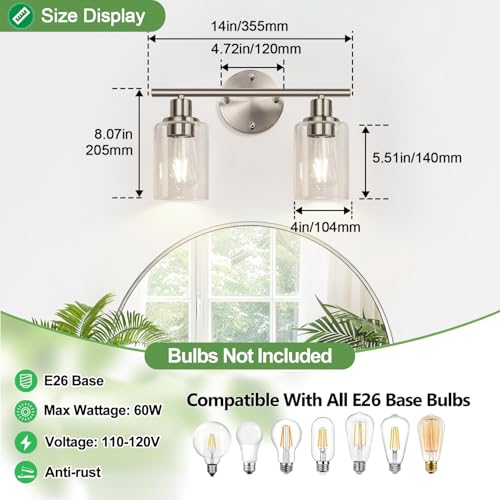 2 Light Bathroom Light Fixtures