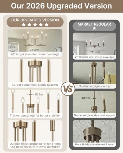 6 Light Champagne Bronze Chandelier