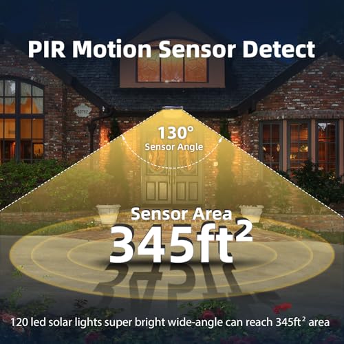 120 LED Solar Lights Outdoor Motion Sensor (8 Count)