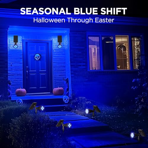2 Solar Light Outdoor Spotlight for Halloween Christmas Xmas (2 Count)