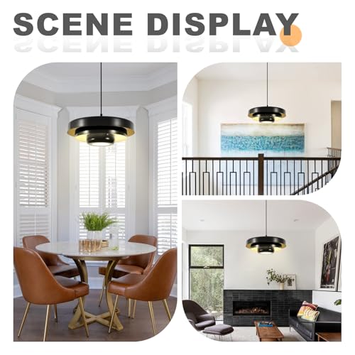 Mid Century Black Pendant Light Large Adjustable Hanging Lamp