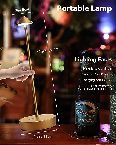Cordless Table Lamp Rechargeable 6000mAh Battery LED Outdoor Light