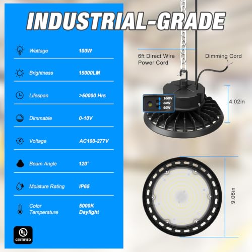 LED High Bay Light 100W 14000LM 5000K 1