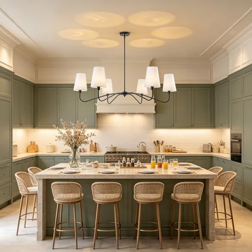 47'' Oversized Farmhouse Chandelier with Shades
