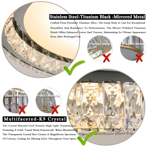 Dimmable Crystal Flush Mount Ceiling Light