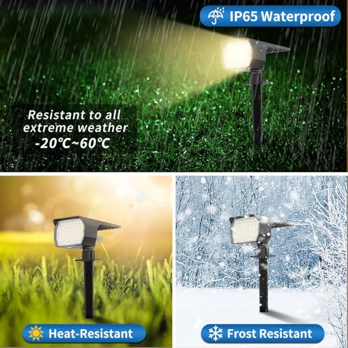 Solar Spot Lights Outdoor Waterproof Spotlights 12 Pack Warm White (12 Count)
