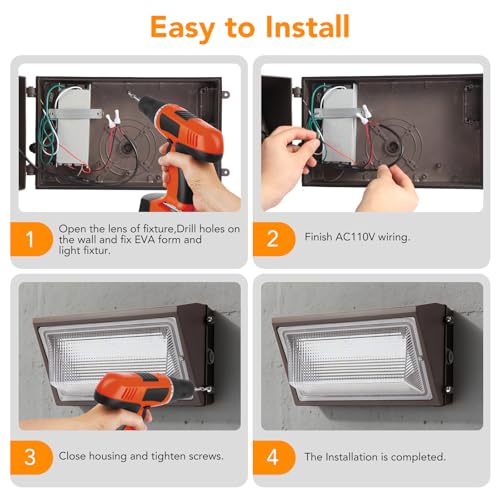 100W LED Wall Pack Light Dusk to Dawn (2 Count)