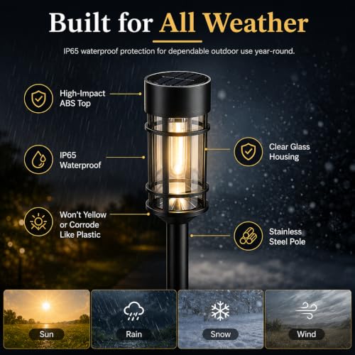 12 Pack Solar Lights Pathway Outdoor (12 Count)