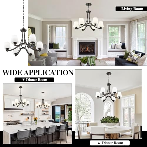 6 Light Modern Black Chandeliers