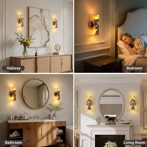 9.5 Inch Natural Marble Wall Sconce
