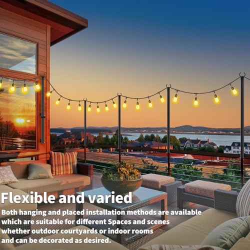 10 Pack String Light Poles for Deck (5 Foot)