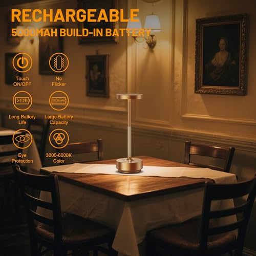 LED Cordless Table Lamp Rechargeable (2 Count)