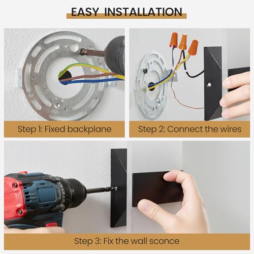 Hardwired Wall Sconces Set of Two (Black / 2 Pack)