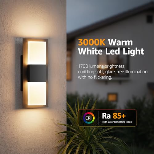 12.4 inches Outdoor Led Wall Light (2 Count)