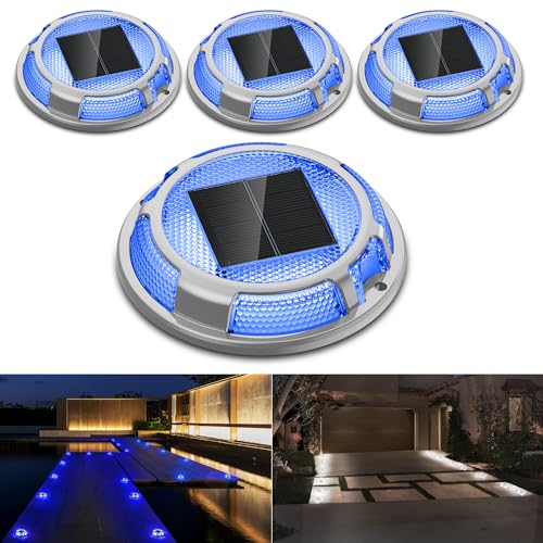 Solar Driveway Dock Lights Waterproof 4 Pack (4 Count)