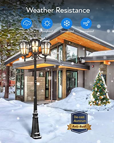 3 Head Outdoor Lamp Post Light Fixture