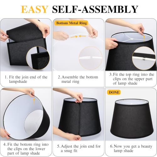 Black Drum Lamp Shades Set of 2