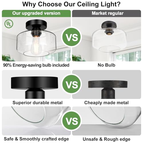 Industrial Semi Flush Mount Ceiling Light