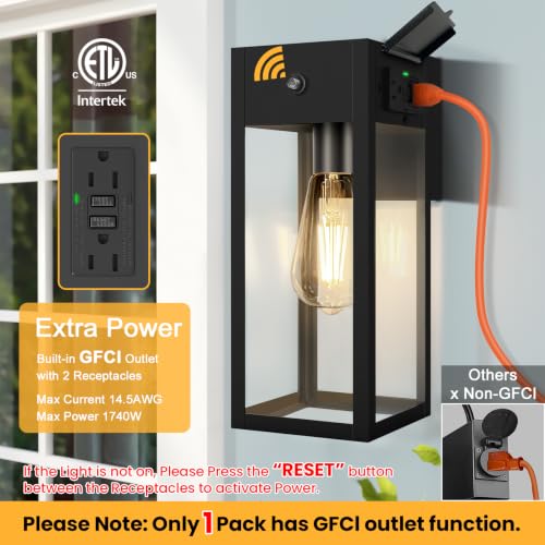 Porch Lights with Outlet (2 Count)