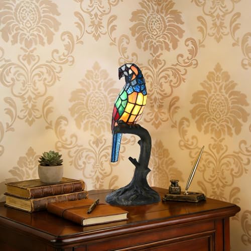 A0024 Tiffany Style Parrot Table Lamp