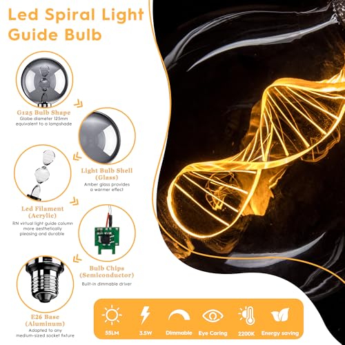 Unique Decorative Light Bulb Dimmable LED Low Lumen E26 Smoke G125