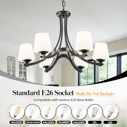 6 Light Modern Black Chandeliers