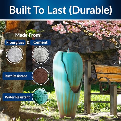 33" Tall Outdoor Antique Jar Water Fountain